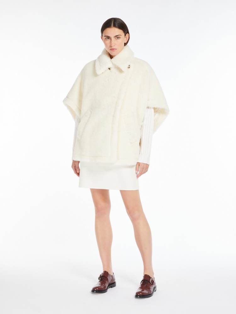 Teddy fabric short cloak - 白色 - Marina Rinaldi - 2