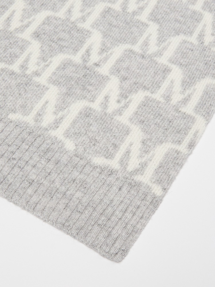 Cashmere logo scarf - 灰色 - Marina Rinaldi - 2