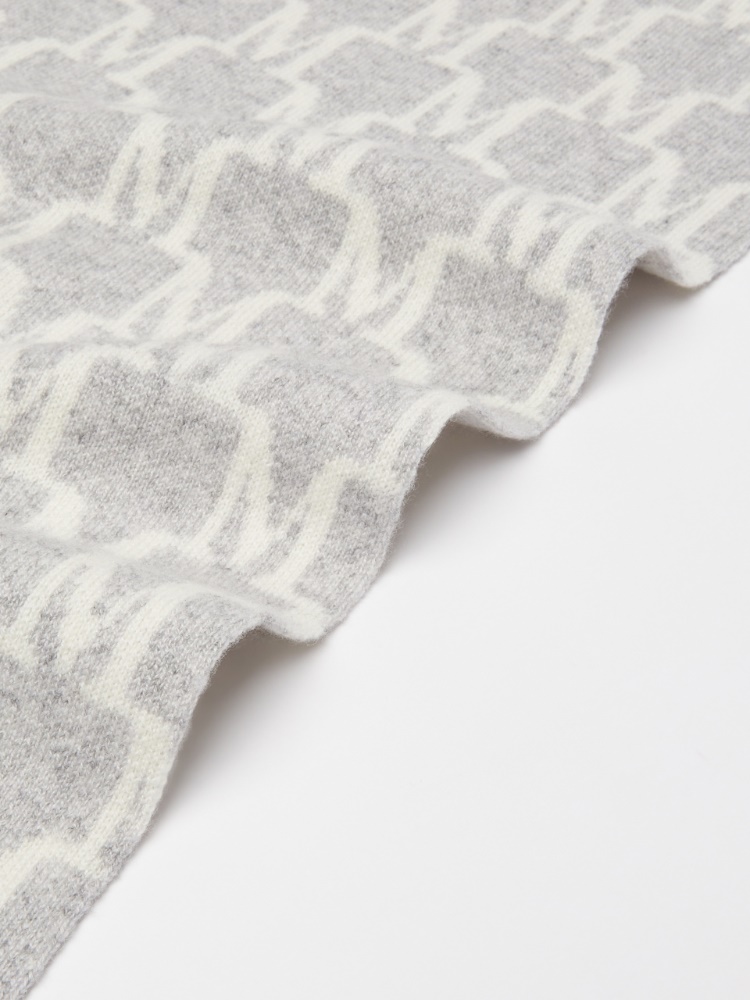 Cashmere logo scarf - 灰色 - Marina Rinaldi - 3