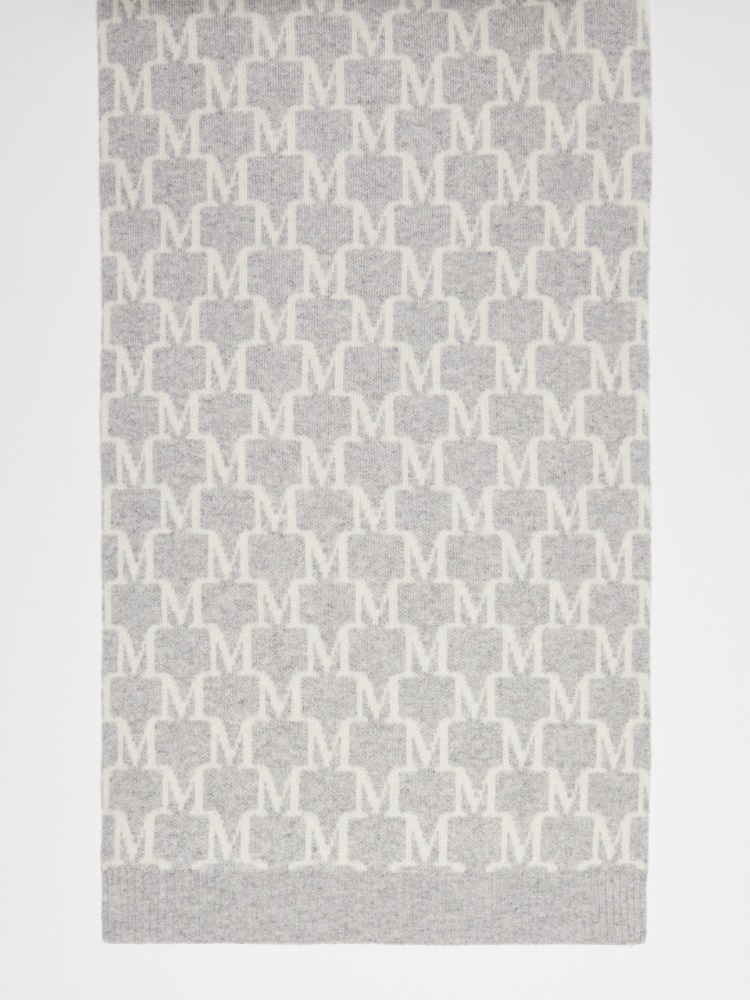 Cashmere logo scarf - 灰色 - Marina Rinaldi
