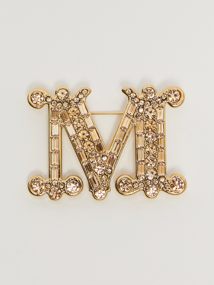 水晶质感Monogram胸针 - 赭色 - Marina Rinaldi