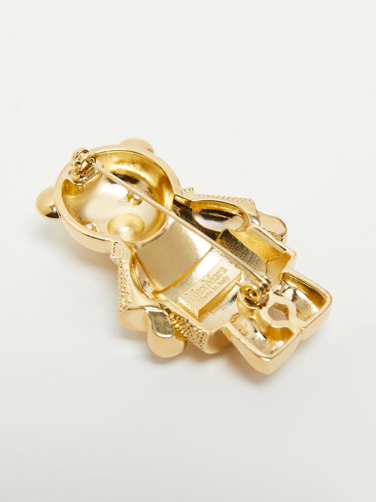 Metal teddy bear brooch - 金色 - Marina Rinaldi - 3