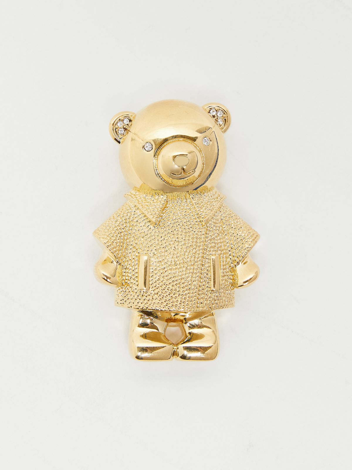 Metal teddy bear brooch - 金色 - Marina Rinaldi