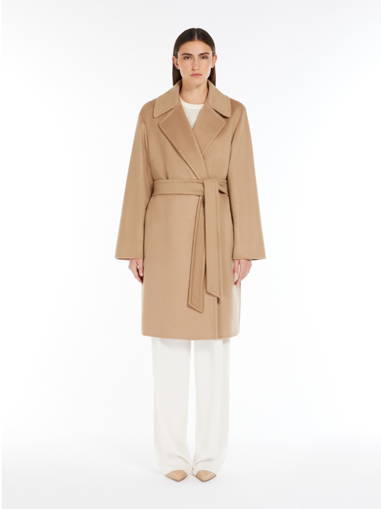 Wool robe coat - 驼色 - Marina Rinaldi - 2