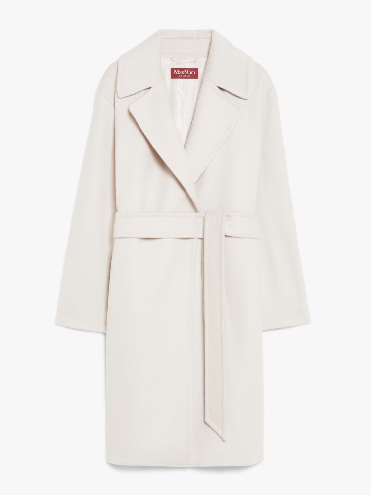 Wool robe coat - 米色 - Marina Rinaldi