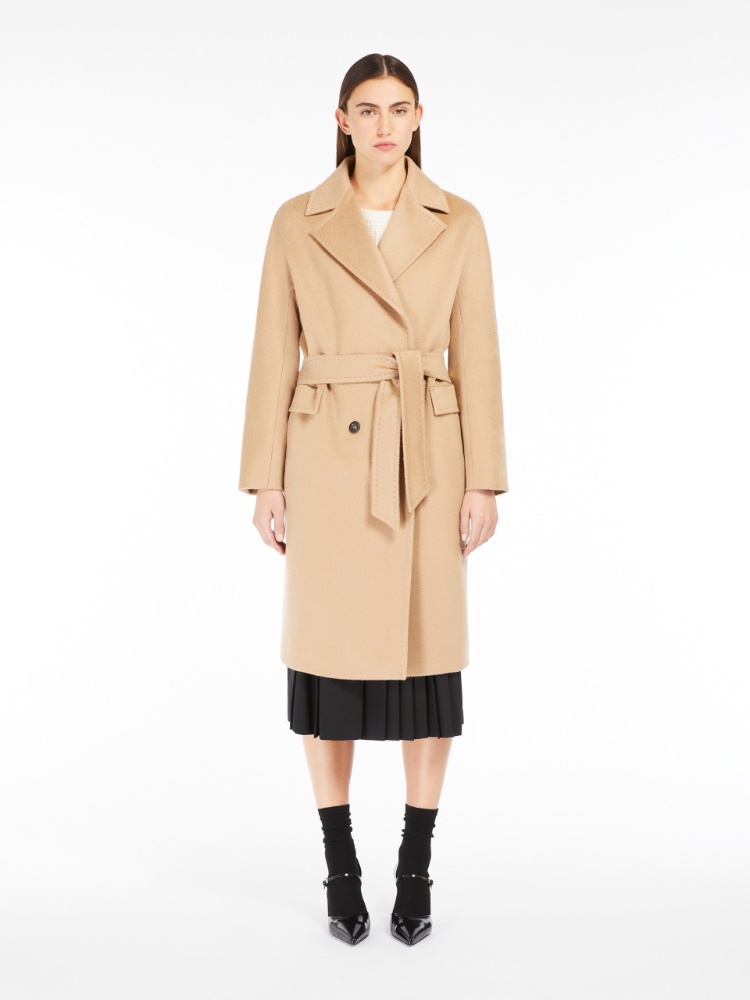Cashmere, alpaca and wool coat - 驼色 - Marina Rinaldi - 2