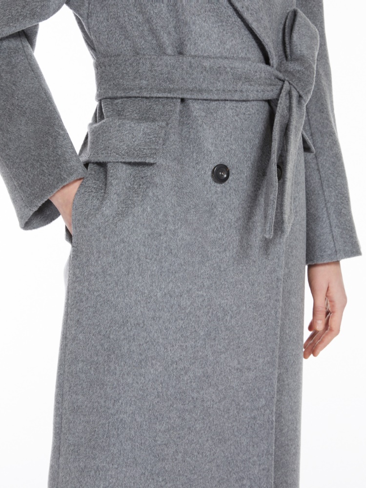 Cashmere, alpaca and wool coat - 灰色 - Marina Rinaldi - 4