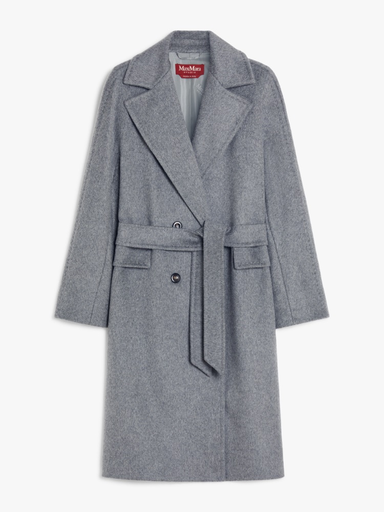 Cashmere, alpaca and wool coat - 灰色 - Marina Rinaldi - 6