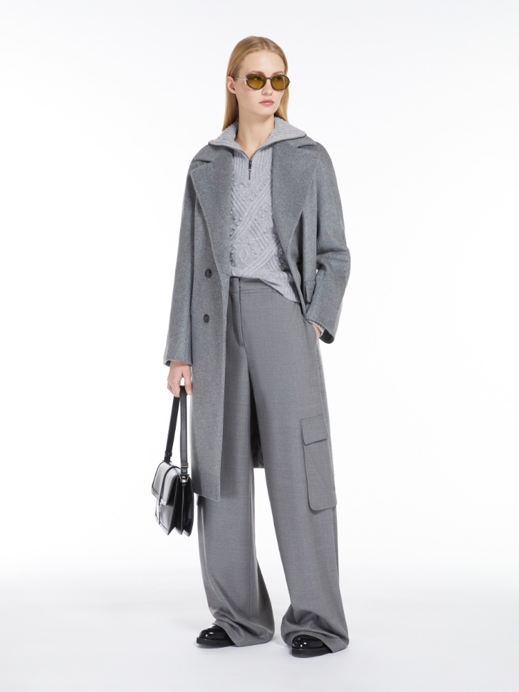 Cashmere, alpaca and wool coat - 灰色 - Marina Rinaldi - 2
