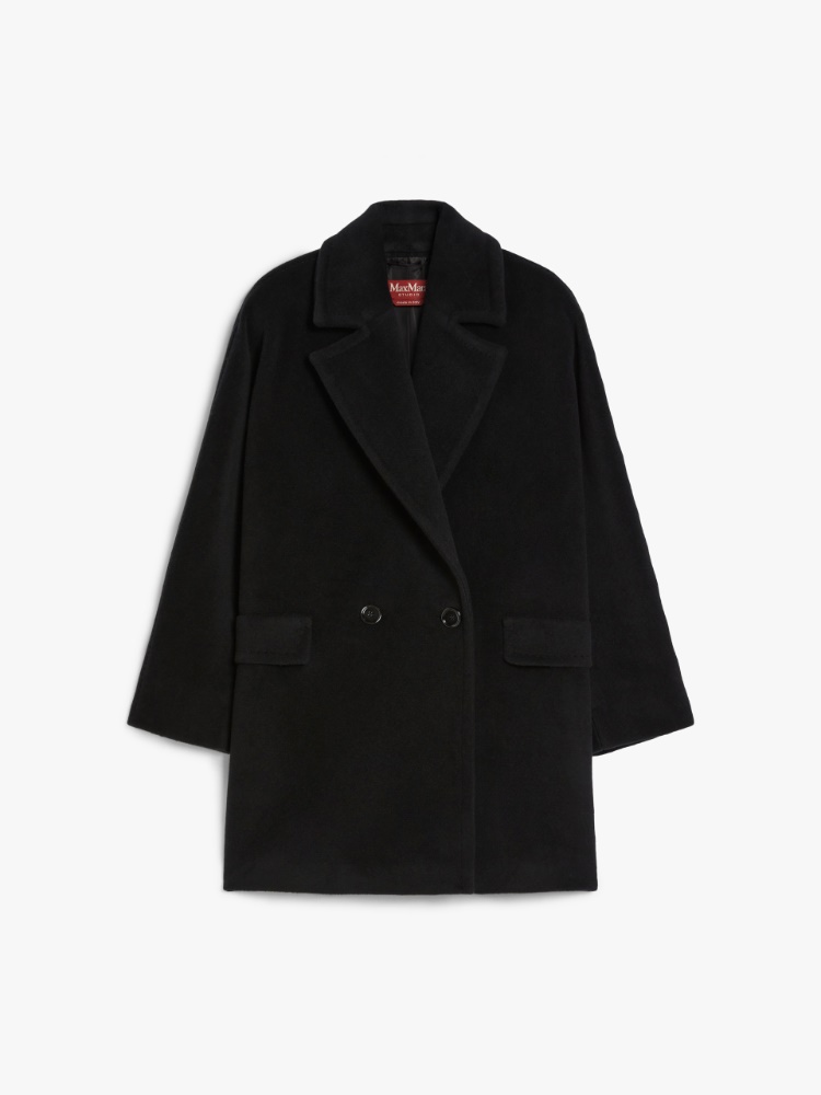 Double-breasted wool jacket - 黑色 - Marina Rinaldi