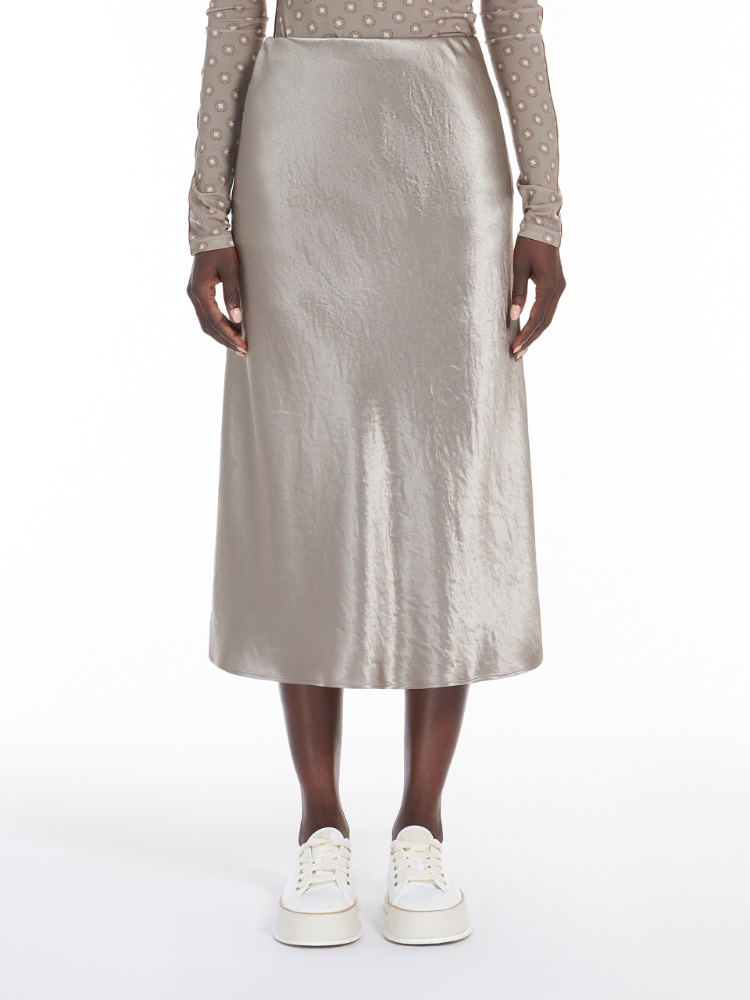 Satin midi skirt - 米色 - Marina Rinaldi - 2