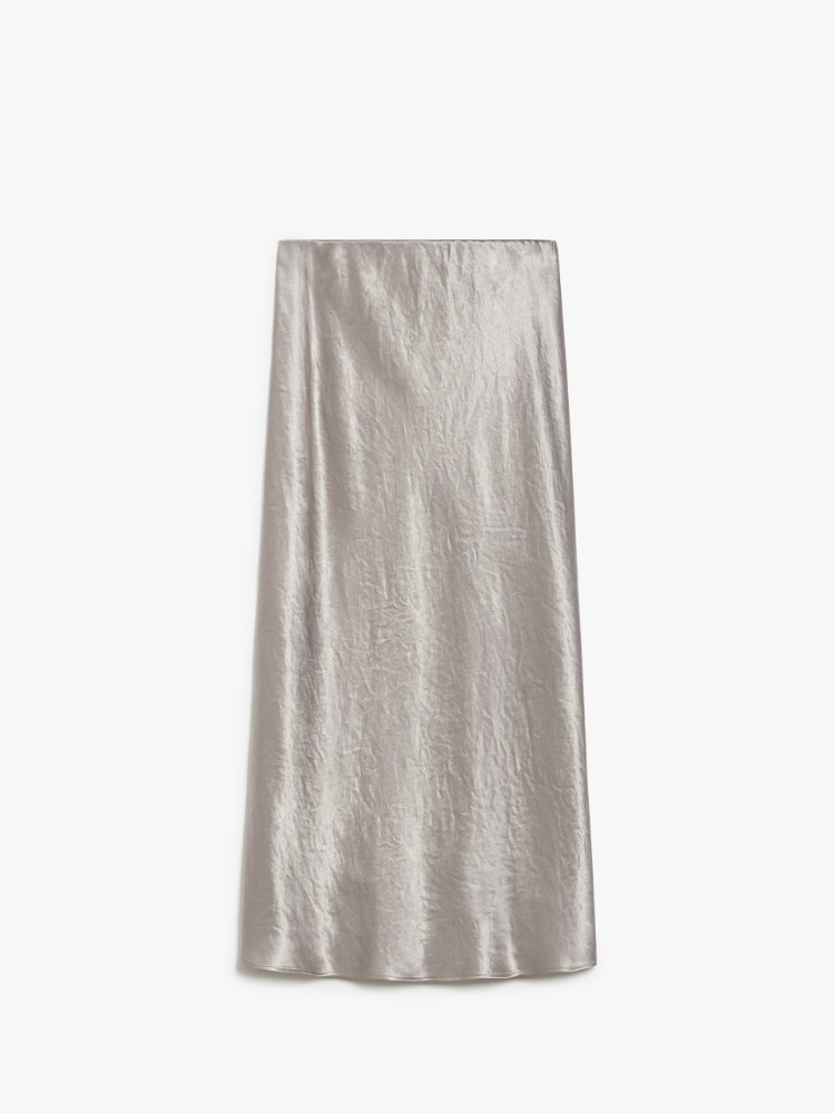 Satin midi skirt - 米色 - Marina Rinaldi - 5