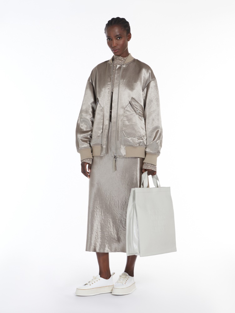 Satin midi skirt - 米色 - Marina Rinaldi - 2