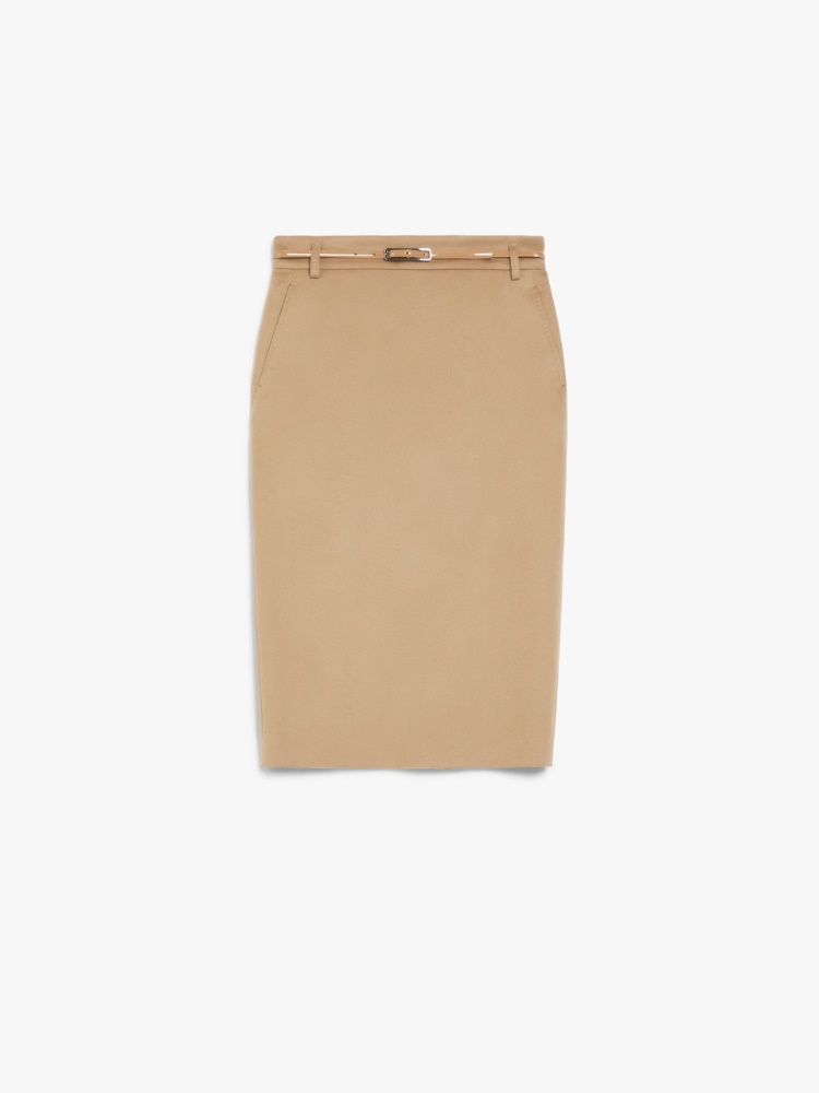 Wool pencil skirt - 驼色 - Marina Rinaldi - 5