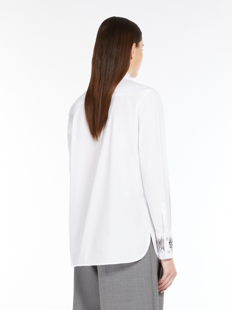 Cotton poplin shirt - 白色 - Marina Rinaldi - 3