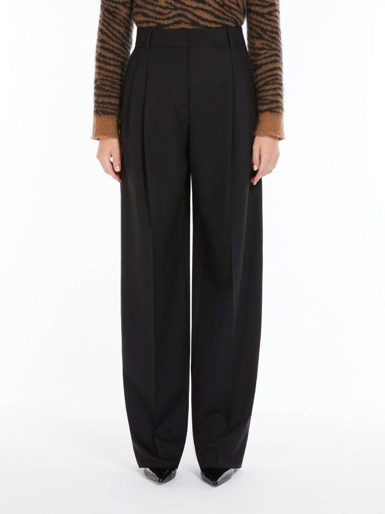Wool twill trousers - 黑色 - Marina Rinaldi - 2