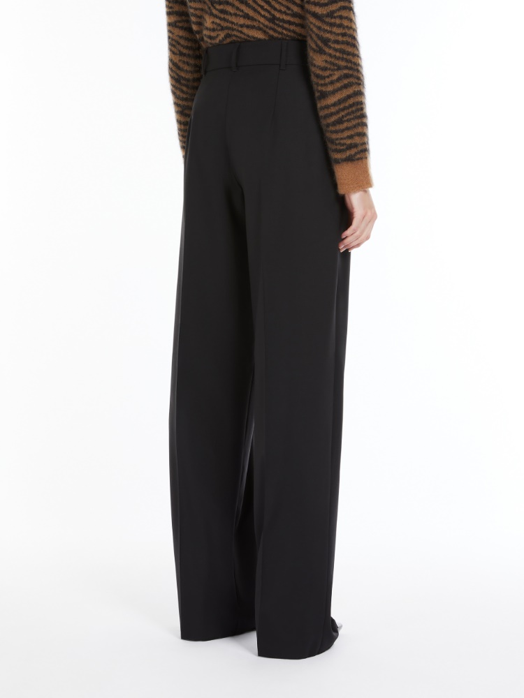 Wool twill trousers - 黑色 - Marina Rinaldi - 3