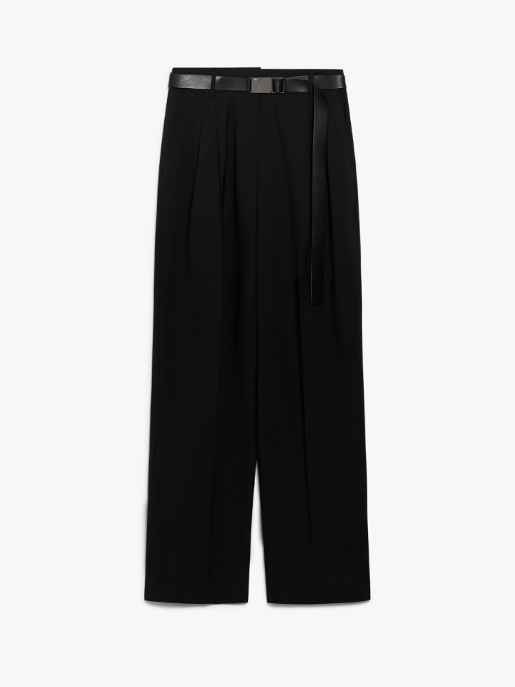 Wool twill trousers - 黑色 - Marina Rinaldi - 6