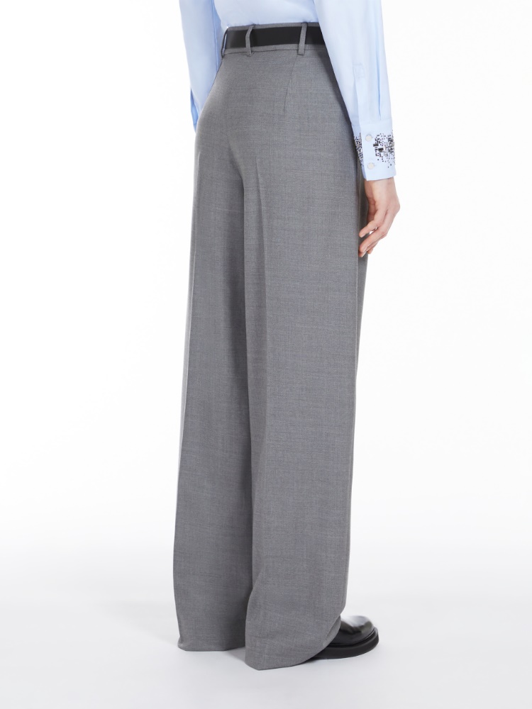 Wool twill trousers - 灰色 - Marina Rinaldi - 3