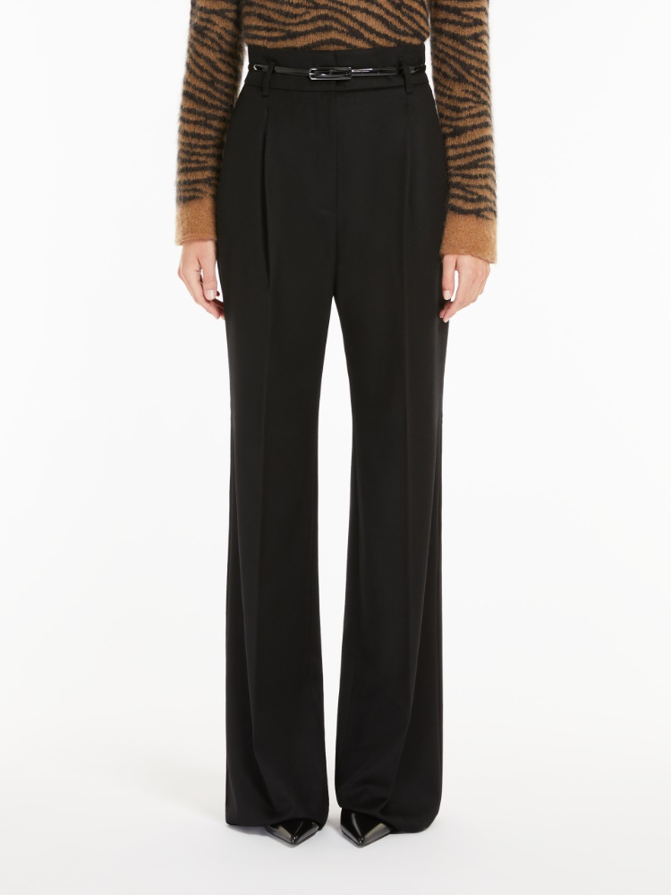 Wool drap trousers - 黑色 - Marina Rinaldi - 2