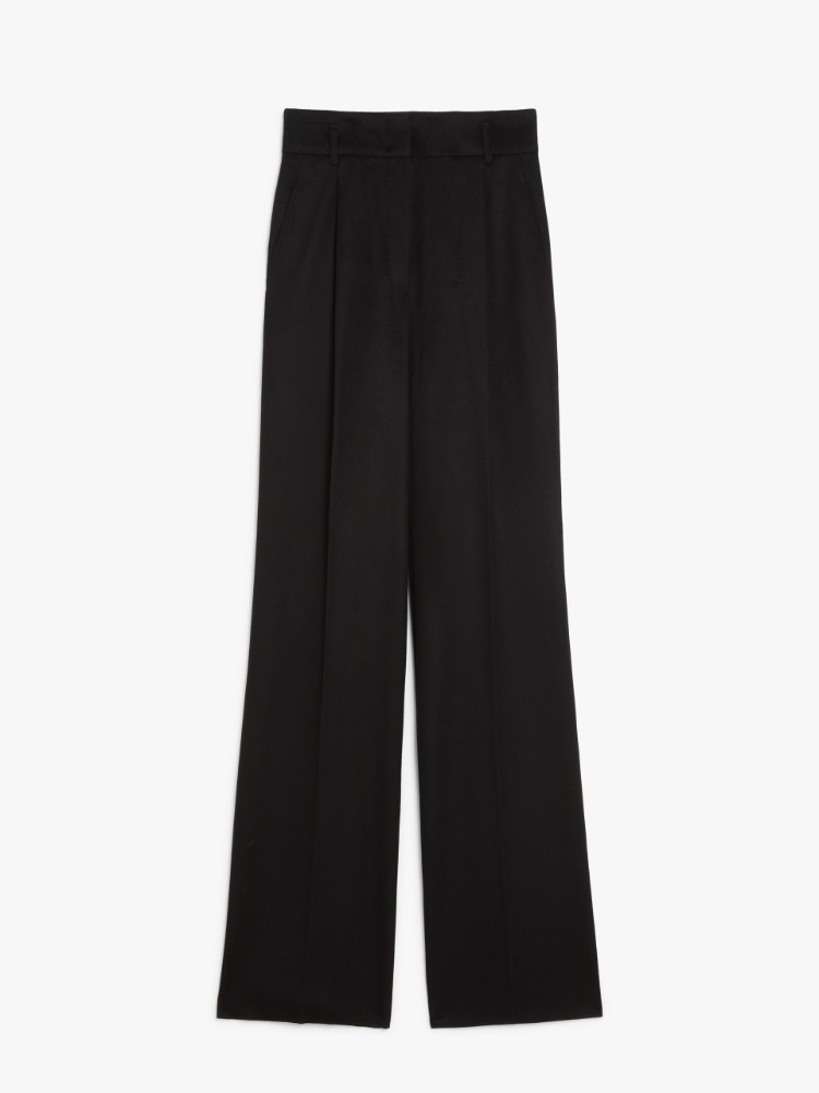 Wool drap trousers - 黑色 - Marina Rinaldi