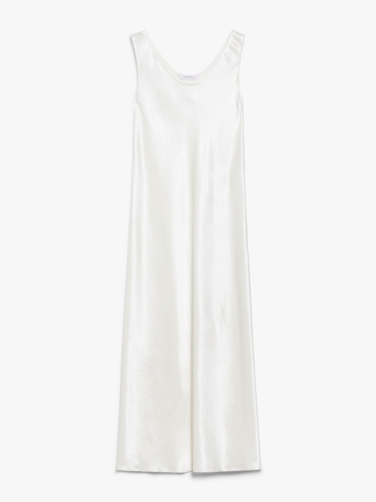 Flowing satin dress - 白色 - Marina Rinaldi