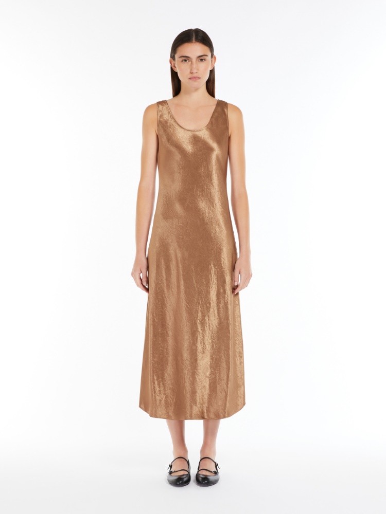 Flowing satin dress - 褐色 - Marina Rinaldi - 2
