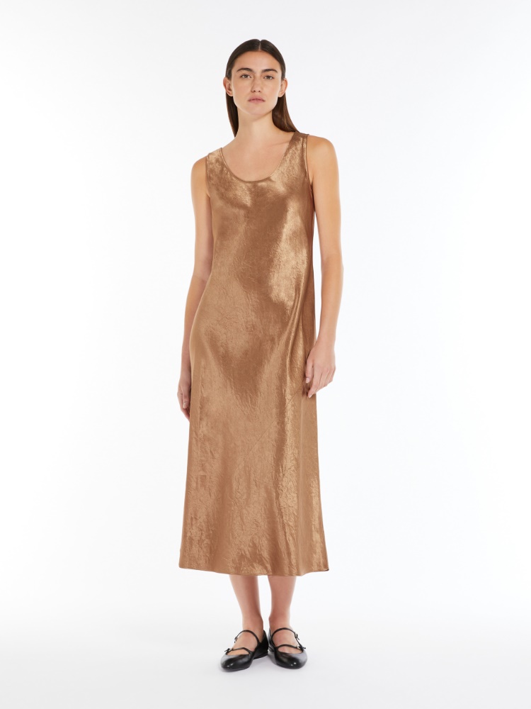 Flowing satin dress - 褐色 - Marina Rinaldi - 2