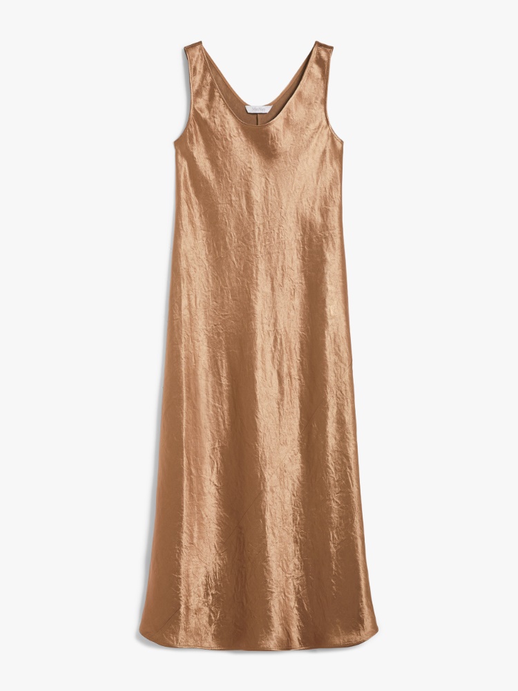 Flowing satin dress - 褐色 - Marina Rinaldi