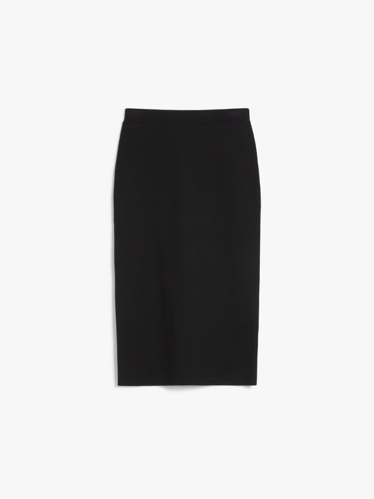 Wool and viscose pencil skirt - 黑色 - Marina Rinaldi - 5