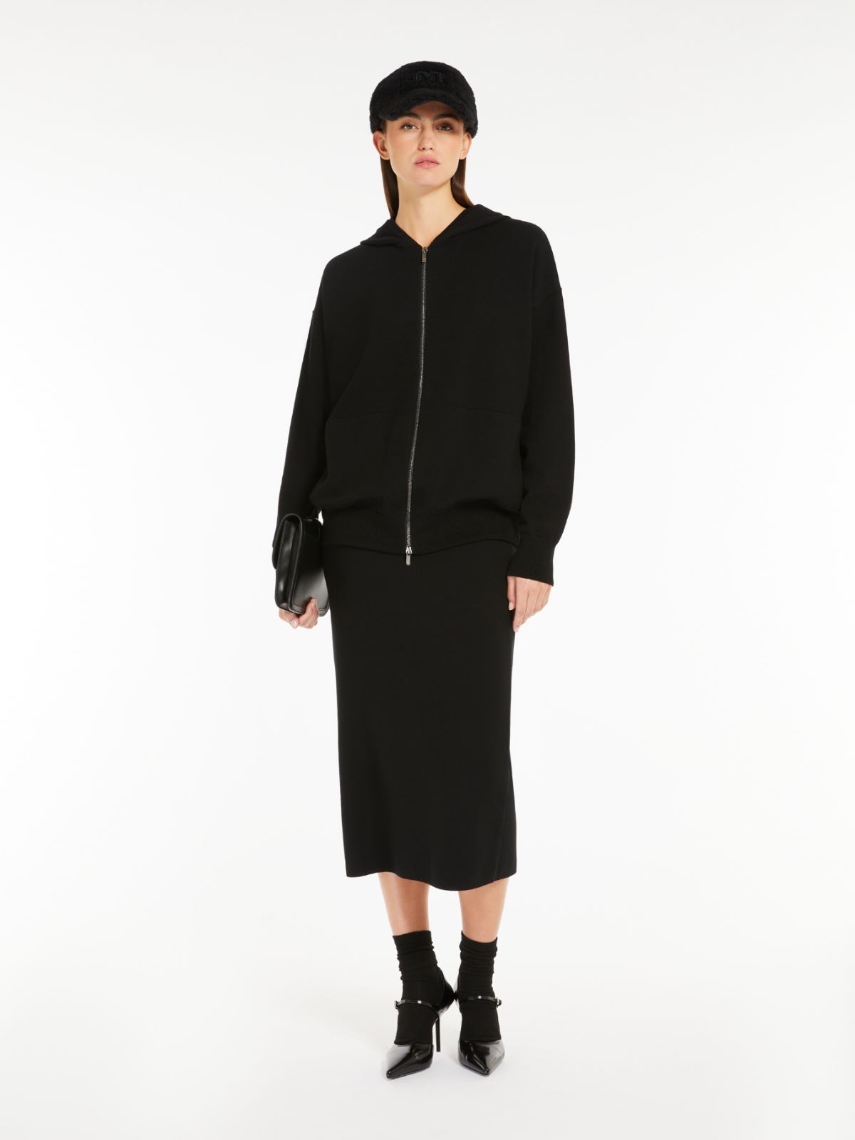 Wool and viscose pencil skirt - 黑色 - Marina Rinaldi