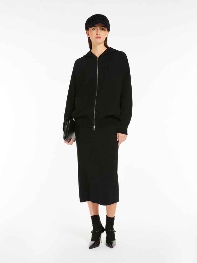 Wool and viscose pencil skirt - 黑色 - Marina Rinaldi - 2