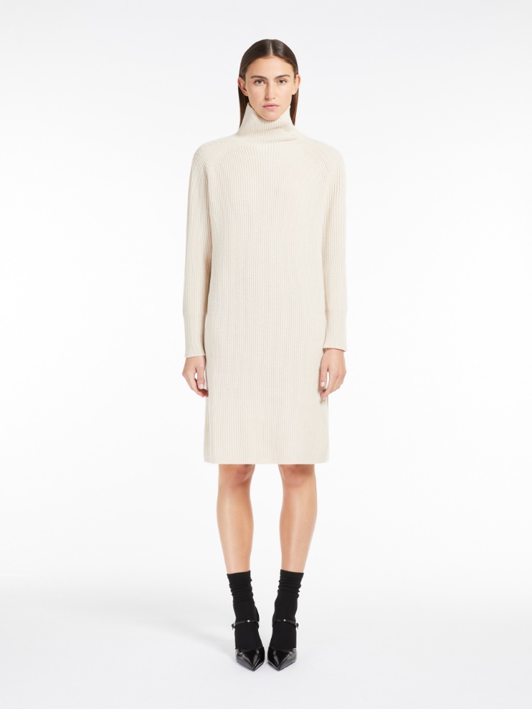 Ribbed cashmere-blend dress - 白色 - Marina Rinaldi - 2