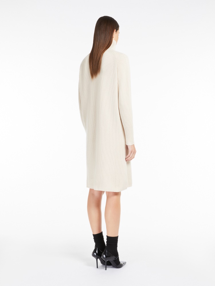 Ribbed cashmere-blend dress - 白色 - Marina Rinaldi - 3