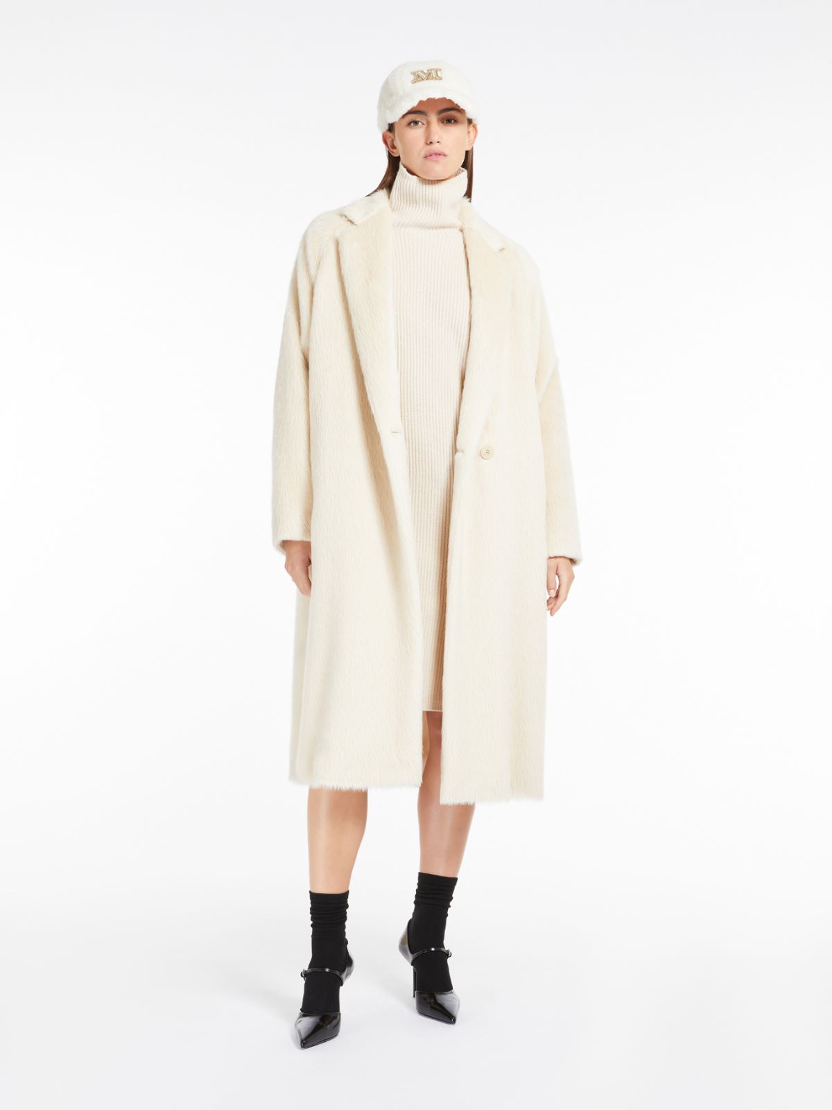 Ribbed cashmere-blend dress - 白色 - Marina Rinaldi