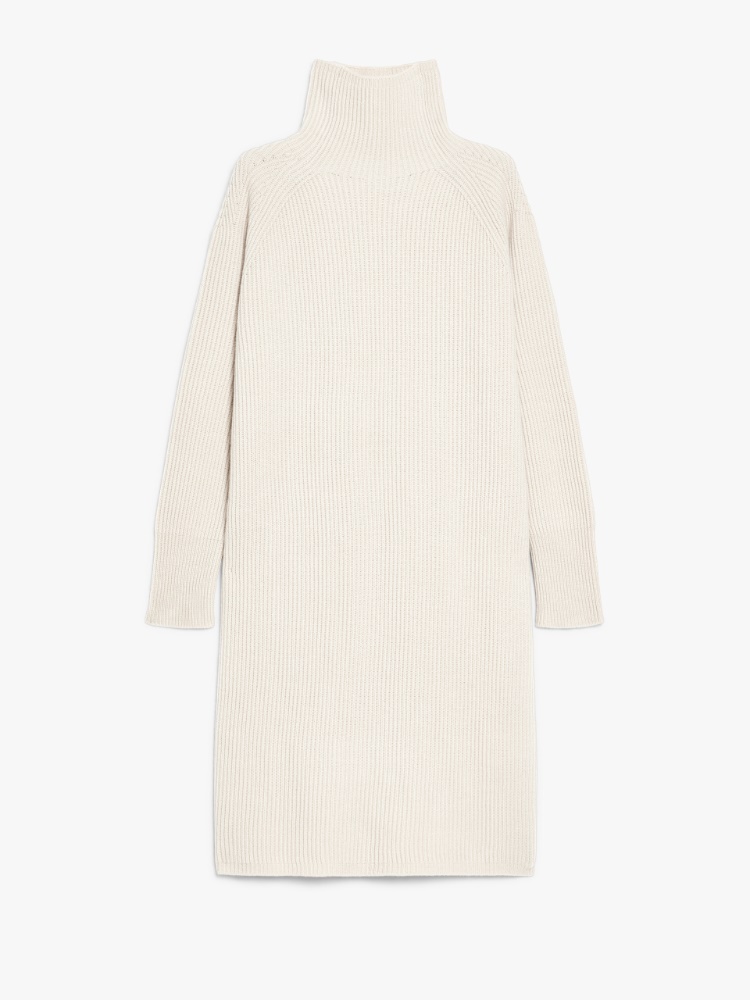Ribbed cashmere-blend dress - 白色 - Marina Rinaldi