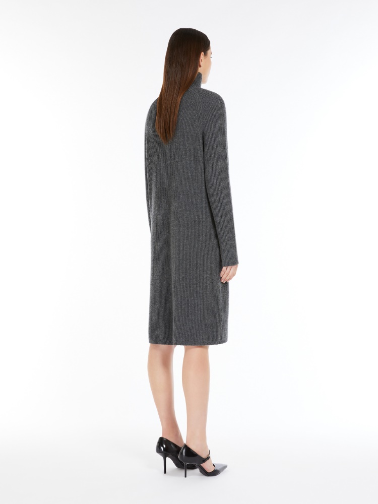 Ribbed cashmere-blend dress - 灰色 - Marina Rinaldi - 3