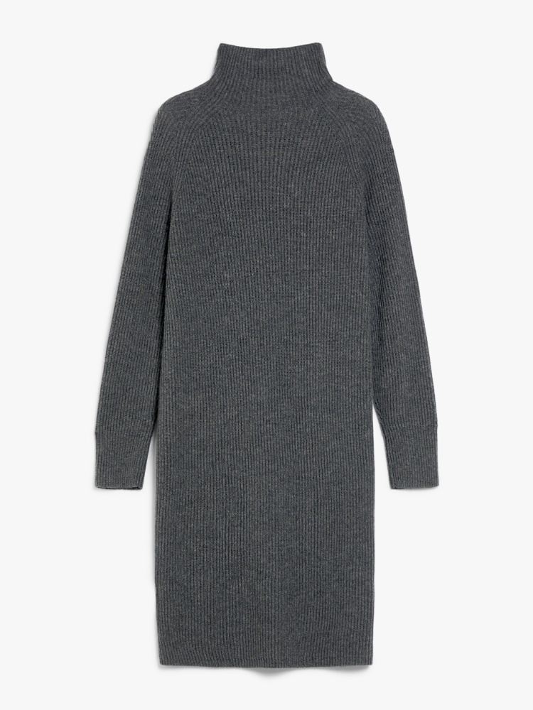 Ribbed cashmere-blend dress - 灰色 - Marina Rinaldi