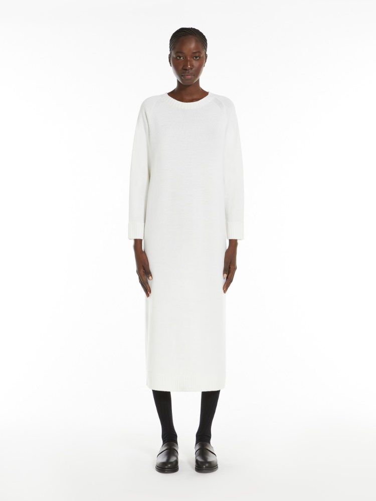 Wool midi dress - 白色 - Marina Rinaldi - 2