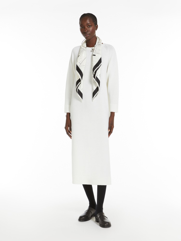 Wool midi dress - 白色 - Marina Rinaldi - 2
