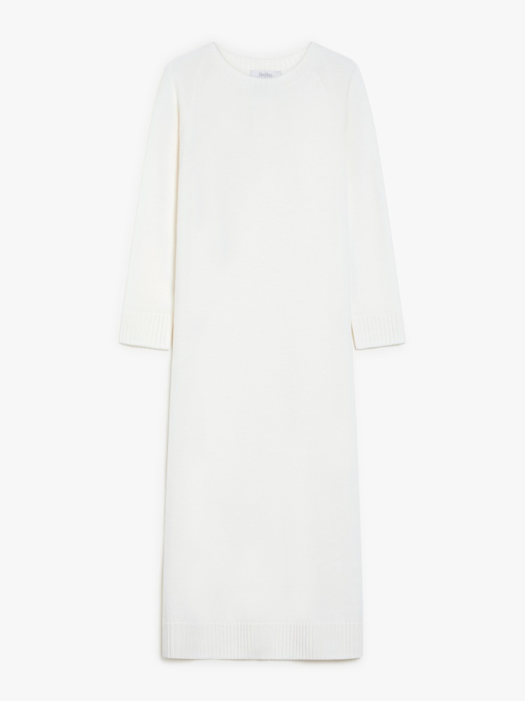 Wool midi dress - 白色 - Marina Rinaldi