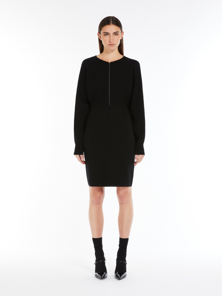 Wool and viscose knit dress - 黑色 - Marina Rinaldi - 2