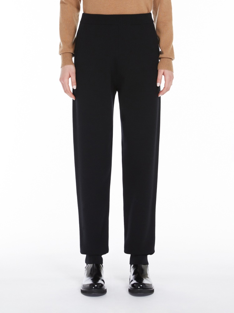 Knit fabric joggers - 黑色 - Marina Rinaldi - 2