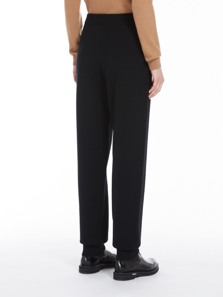 Knit fabric joggers - 黑色 - Marina Rinaldi - 3
