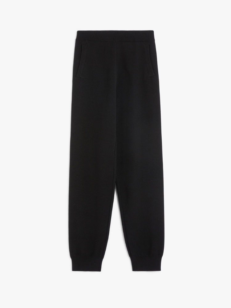 Knit fabric joggers - 黑色 - Marina Rinaldi