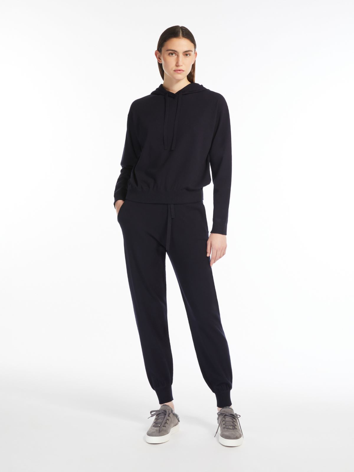 Stretch viscose yarn joggers - 蓝色 - Marina Rinaldi