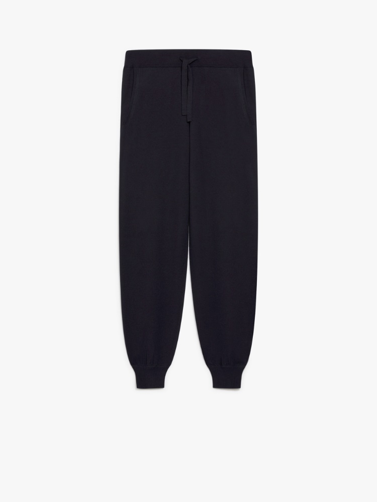 Stretch viscose yarn joggers - 蓝色 - Marina Rinaldi