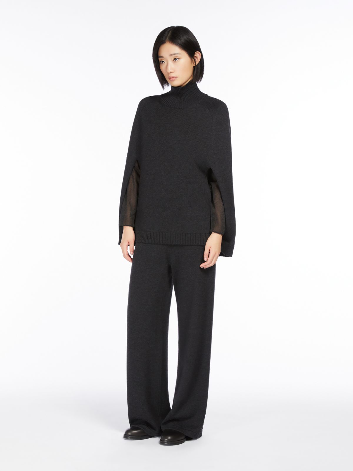 Straight wool trousers - 深灰色 - Marina Rinaldi