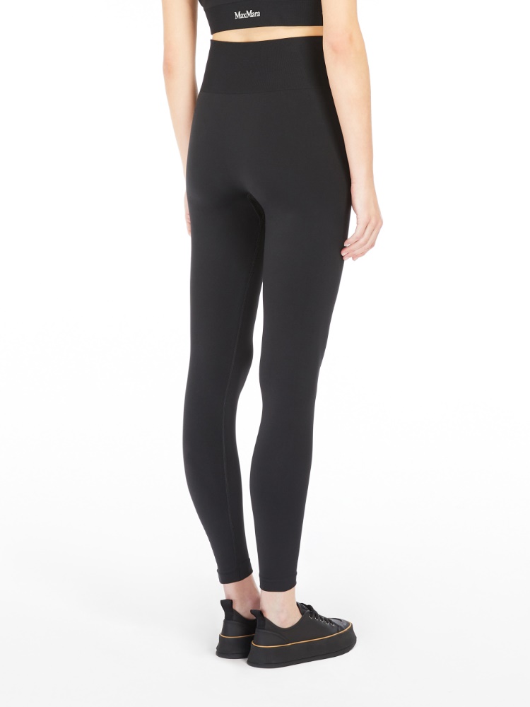 Technical fabric leggings - 黑色 - Marina Rinaldi - 3