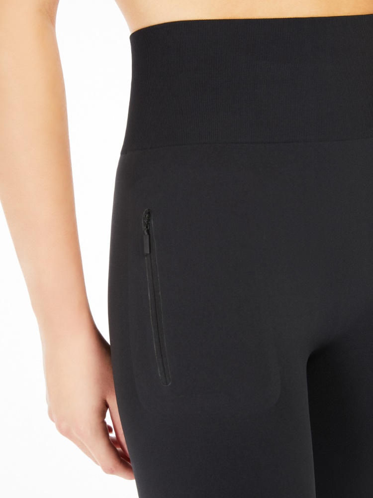 Technical fabric leggings - 黑色 - Marina Rinaldi - 4